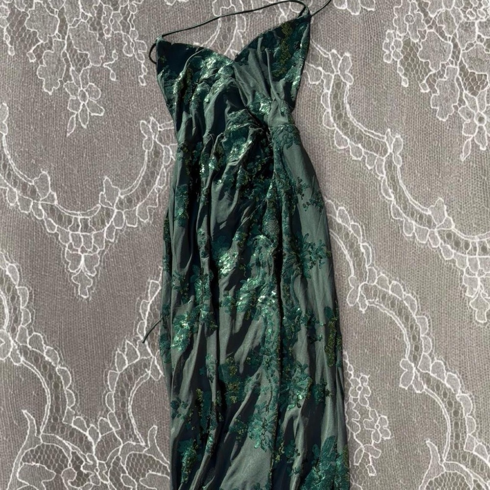 Showpo Emerald Strapless Gown
